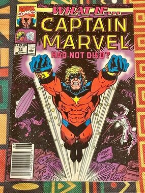 🔥 VINTAGE Marvel What If #14 1990 Newsstand Edition Captain Marvel Ron Lim Cover